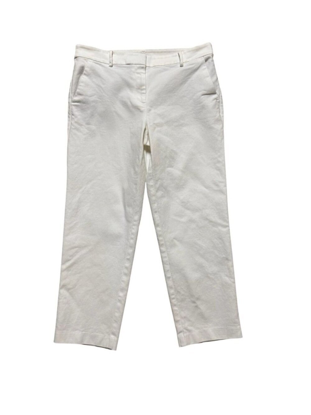 LOFT Riviera Slim White Work Pants Women Size 8 Office Career Ankle
